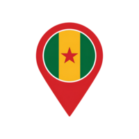 Cameroon flag in map pointer, national symbol location pin icon with red star and green yellow colors png