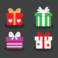 Gift Box Design With Grey Background vector
