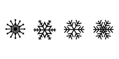 simple geometric snowflake collection vector