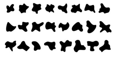 Collection of black abstract fluid shapes vector
