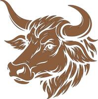 Detail Buffalo Head Graphic for Apparel and Branding vector