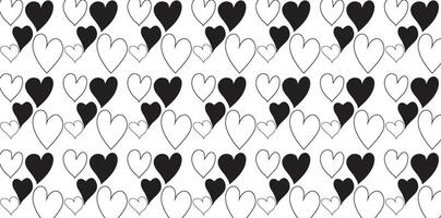 Minimalist Heart Pattern in Black and White vector