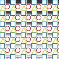 Vibrant Geometric Abstract Design with Colorful Squares, Circles, and Triangles vector