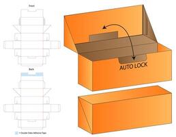 Auto Lock Packaging Box Blueprint Template vector