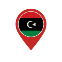 Libya flag pin location, national symbol on map pointer, travel destination png