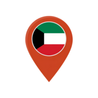 Kuwait flag inside location pin pointer, national symbol, map marker icon png