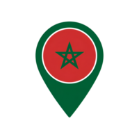 Morocco flag map pointer icon, national symbol, location marker, travel destination png