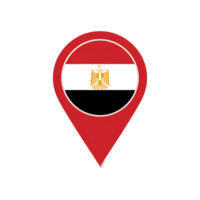 Egypt flag map pointer icon, national symbol inside red location pin marker, travel destination png