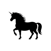 Unicorn silhouette standing with raised leg on a simple isolated background png