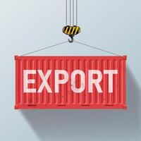 Red cargo containers with export delivery. Large metal 20 ft containers for transportation. Delivery of cargo shipping. containers isolated on white background. vector