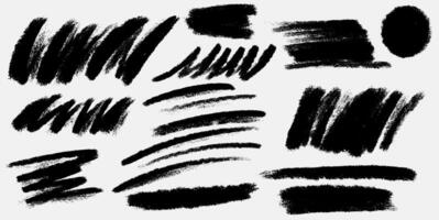 Set of pencil lines and squiggles. hand drawn charcoal smears, strikethroughs, swirls. Template doodle style sketchy lines. Wavy strokes, grunge. Scratchy strokes with rough edges collection. vector