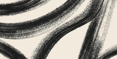 Black grunge spiral, wavy, curly dry brush stroke background with splatter spray paint texture. Retro background, poster, art, graphic design, banner. Hand drawn modern swirl texture smears. vector