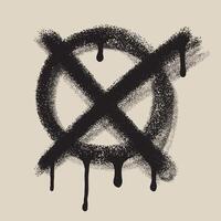 Black spray painted graffiti No sign icon sprayed. Graffiti circle with paint drips. Template grunge graffiti No Sign symbol with over spray in red. illustration. vector