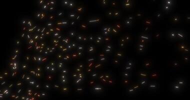 Sparks flying from the fire. Divergent cone of particles. Abstract animation.2 video