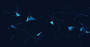 Plexuses. Abstract movable plexuses of colored dots, lines and facets. Seamless looping animation. 667 video