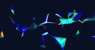 Plexuses. Abstract movable plexuses of colored dots, lines and facets. Seamless looping animation. 668 video