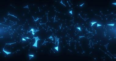 Plexuses. Abstract movable plexuses of colored dots, lines and facets. Seamless looping animation. 445 video