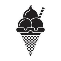 Simple Black Gelato Ice Cream vector
