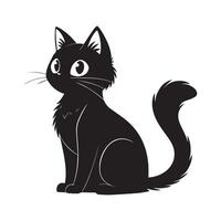 Flat Black Cat Graphic Design vector