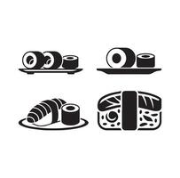 Clean White Background with Black Sushi Icon vector