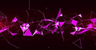 Plexuses. Abstract movable plexuses of colored dots, lines and facets. Seamless looping animation. 666 video