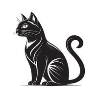 Black Cat Icon on White Background vector