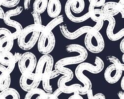 Seamless pattern white paint swirl line . Pattern wavy and curly lines, round shapes, dry brush stroke texture. Wavy and swirled brush strokes. Grunge wallpaper design, trendy textile print. vector