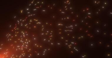 Sparks flying from the fire. Divergent cone of particles. Abstract animation. 990 video