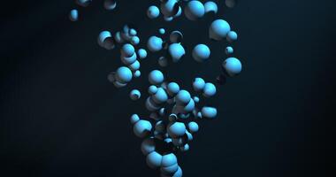 Colored balls are floating and chaotically rising up. Abstract 3D animation.1 video