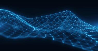 Plexuses. A mobile network of interlaced colored dots and lines. Abstract digital network. Seamless looping animation.993 video