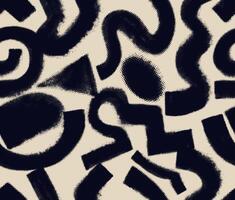 Abstract modern fabric halftone pattern. Geometric fun fashion style. Seamless pattern . Seamless pattern with black curved chalky lines. illustration halftone effect. vector