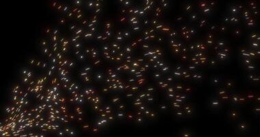 Sparks flying from the fire. Divergent cone of particles. Abstract animation.3 video