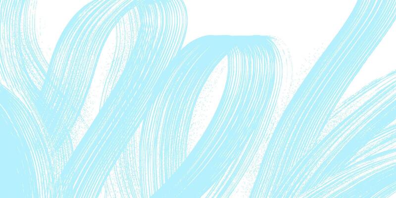 Light blue color grainy spiral brush stroke. Template distress damaged edge banner with spiral bold line with spray texture. Grainy brush strokes texture with scattered tiny dots. Dry brush on canvas.