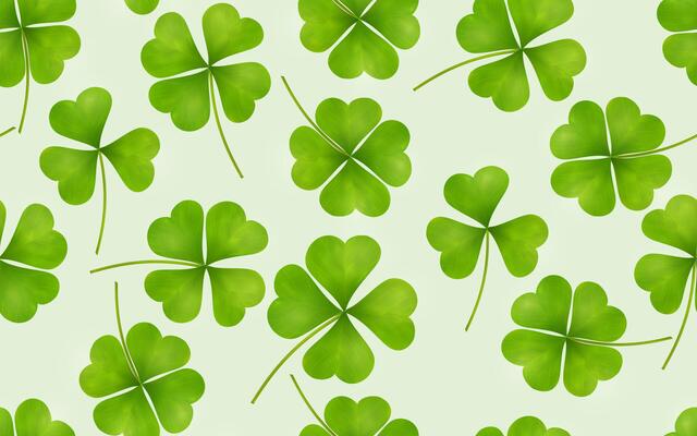 Seamless pattern green clover . Shamrock leaf, green plant background for Saint Patrick's Day. Nature ireland illustration. Patrick's Day Seamless Pattern.