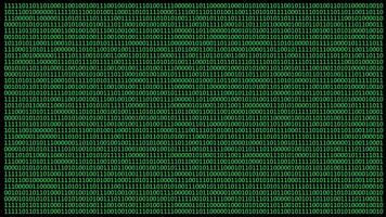 A vibrant green background filled with sequences of binary code conveys a sense of digital technology, data processing, and computer systems in a modern context. video
