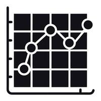 Black Line Chart on Grid Graph with Transparent Background vector