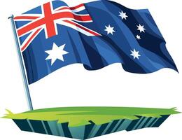 Australian flag waving isolated on 3D background. vector