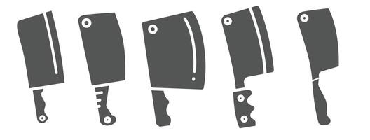 A set of knives on a white background vector