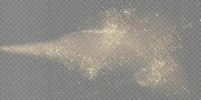Enjoy the dazzling Golden Glittering Particles on a Transparent Background, ideal for Creative Projects vector
