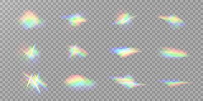 Vibrant and Colorful Light Reflections and Flare Elements Perfect for Various Design Projects and Uses vector