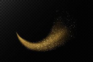 A Shimmering Gold Glitter Trail Set Against a Dark Background, Creating a Captivating and Elegant Effect vector