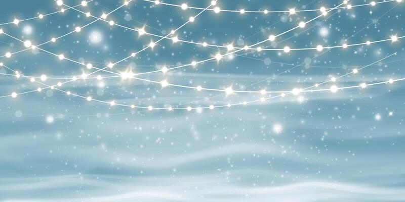 A Magical Winter Wonderland filled with Twinkling Lights set against a Soft Background creates a splendid ambiance