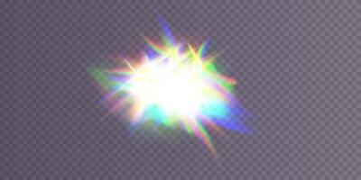 A Beautiful and Colorful Light Flare Effect Ideal for Use in Various Design Projects and Creative Art Pursuits vector