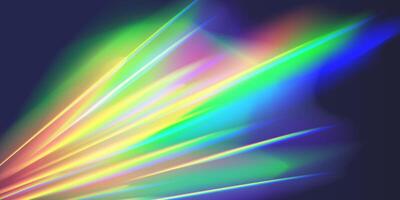 An Artistic and Colorful Light Waves Abstract Background Featuring Stunning Rainbow Effects in Design vector