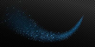 A Sparkling Blue Glitter Trail gracefully traverses a Dark Background, creating a visually stunning experience vector