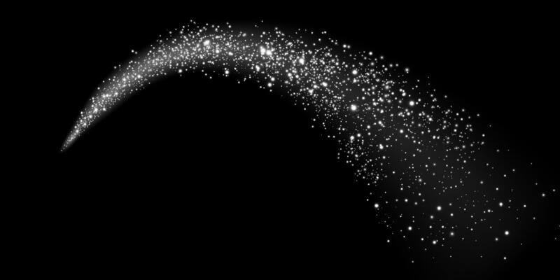A Shimmery Star Trail Glowing Against a Deep, Dark Background That Enhances its Mystical Beauty and Charm