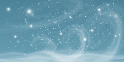 Experience the enchanting Winter Blizzard featuring Swirling Snowflakes enveloped in a serene, Ethereal Atmosphere vector