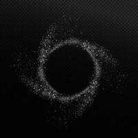A Sleek, Circular, Glittering Dust Effect Set Against a Dark Background, Perfect for Various Creative Projects vector