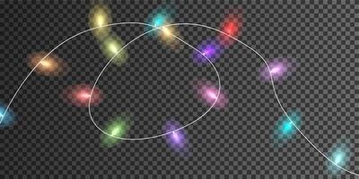 Bright and Colorful Christmas String Lights Perfect for Creating Festive and Cheerful Holiday Decorations vector
