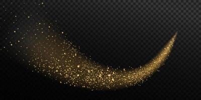 Create a stunning glistening gold glitter trail effect perfect for enhancing various artistic designs and projects vector